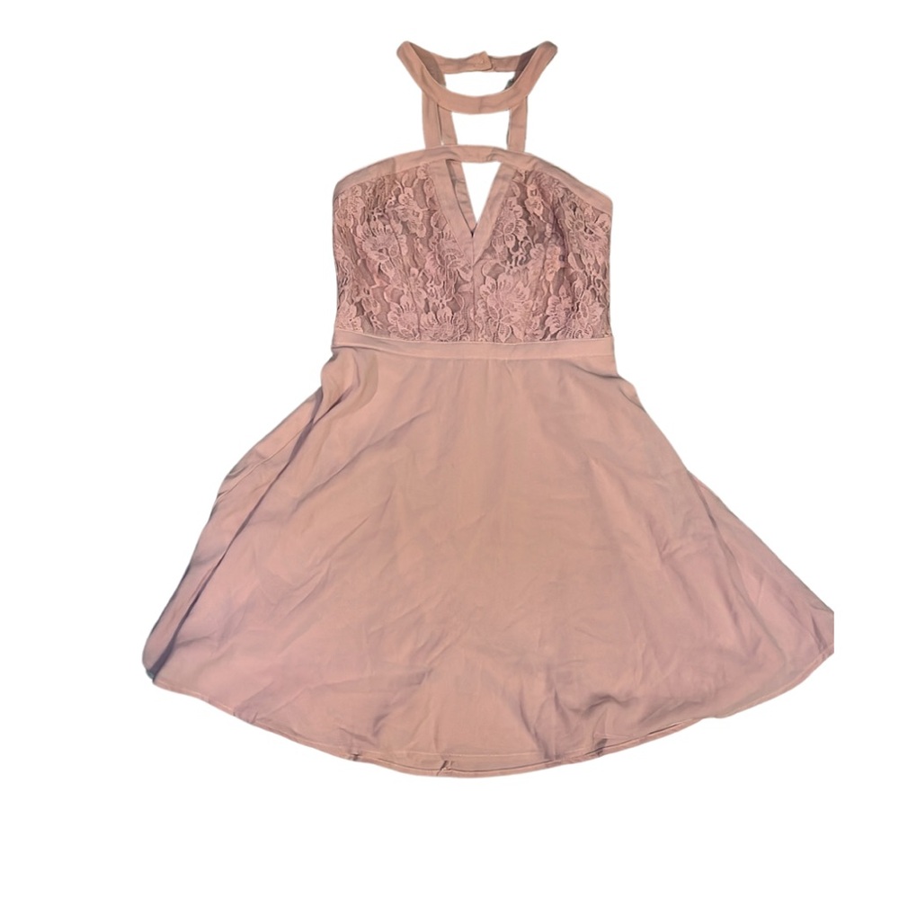 New Lulu’s All My Daydreams Nude Lace Skater Dress sz Small